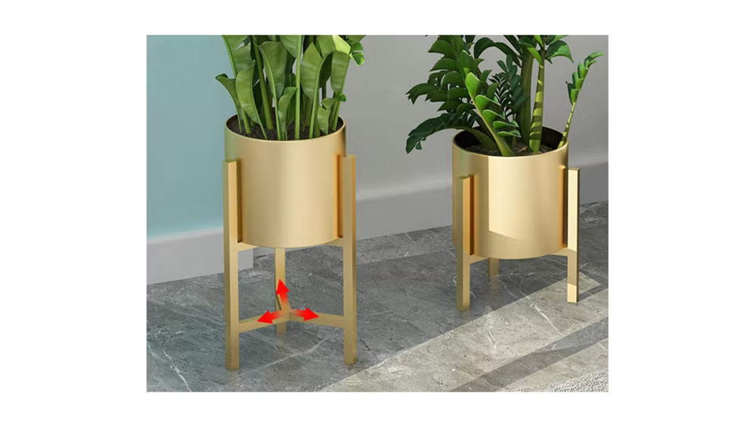 Soga 45cm Gold Metal Pot Plant Stand - Gold