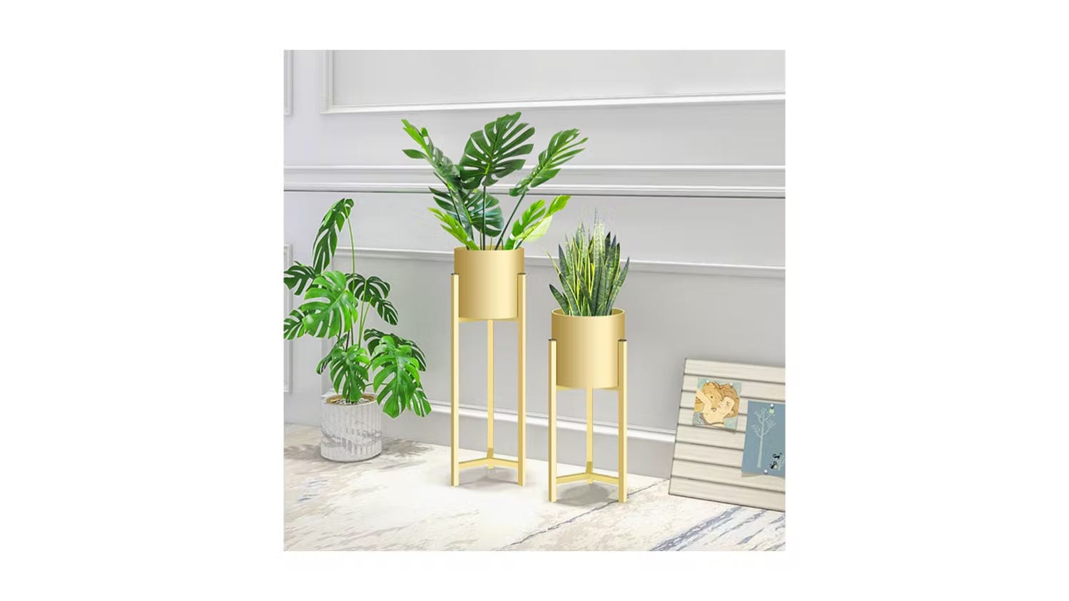 Soga 60cm Metal Pot Plant Stand - Gold