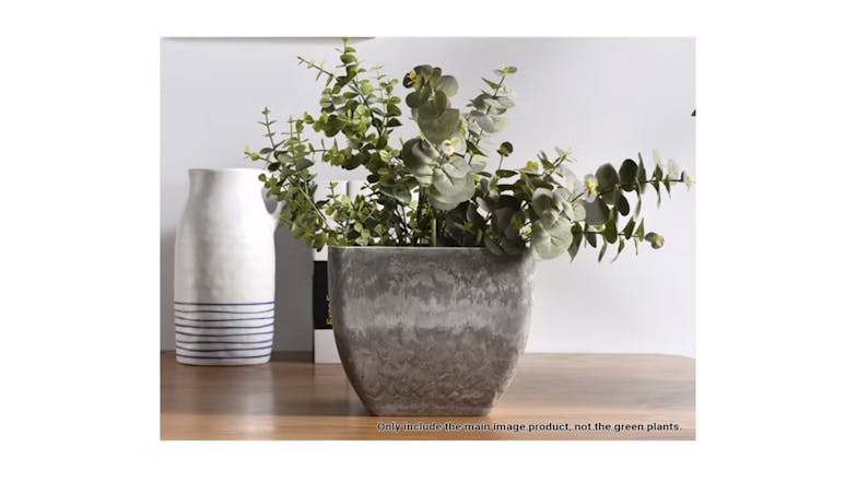 Soga 27cm Square Resin Planter - Rock Grey