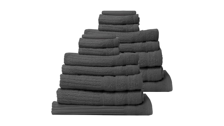 Royal Comfort Eden Cotton Towel Pack 16 Piece - Granite