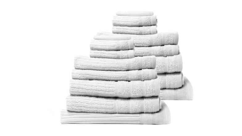 Royal Comfort Eden Cotton Towel Pack 16 Piece - White