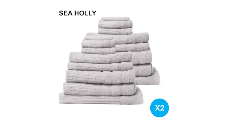 Royal Comfort Eden Cotton Towel Pack 16 Piece - Sea Holly