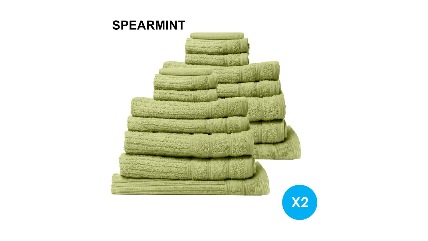 Royal Comfort Eden Cotton Towel Pack 16 Piece - Spearmint