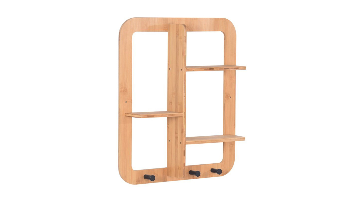 GoodHome Bamboo Wall Rack 41 x 46 x 10cm