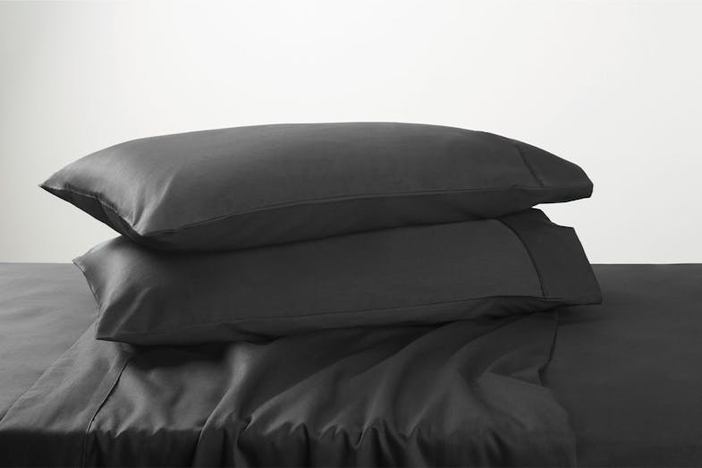 300TC 100% Cotton Standard Pillowcase Pair by Top Drawer - Black