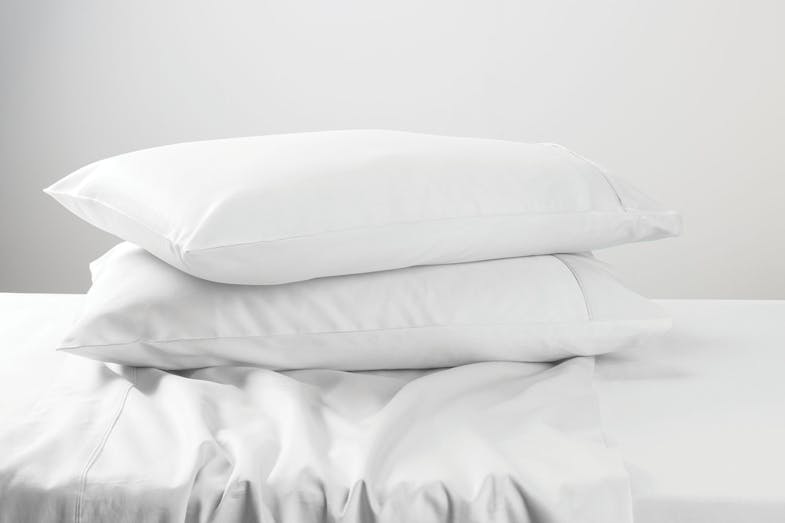 300TC 100% Cotton King Pillowcase Pair by Top Drawer -White