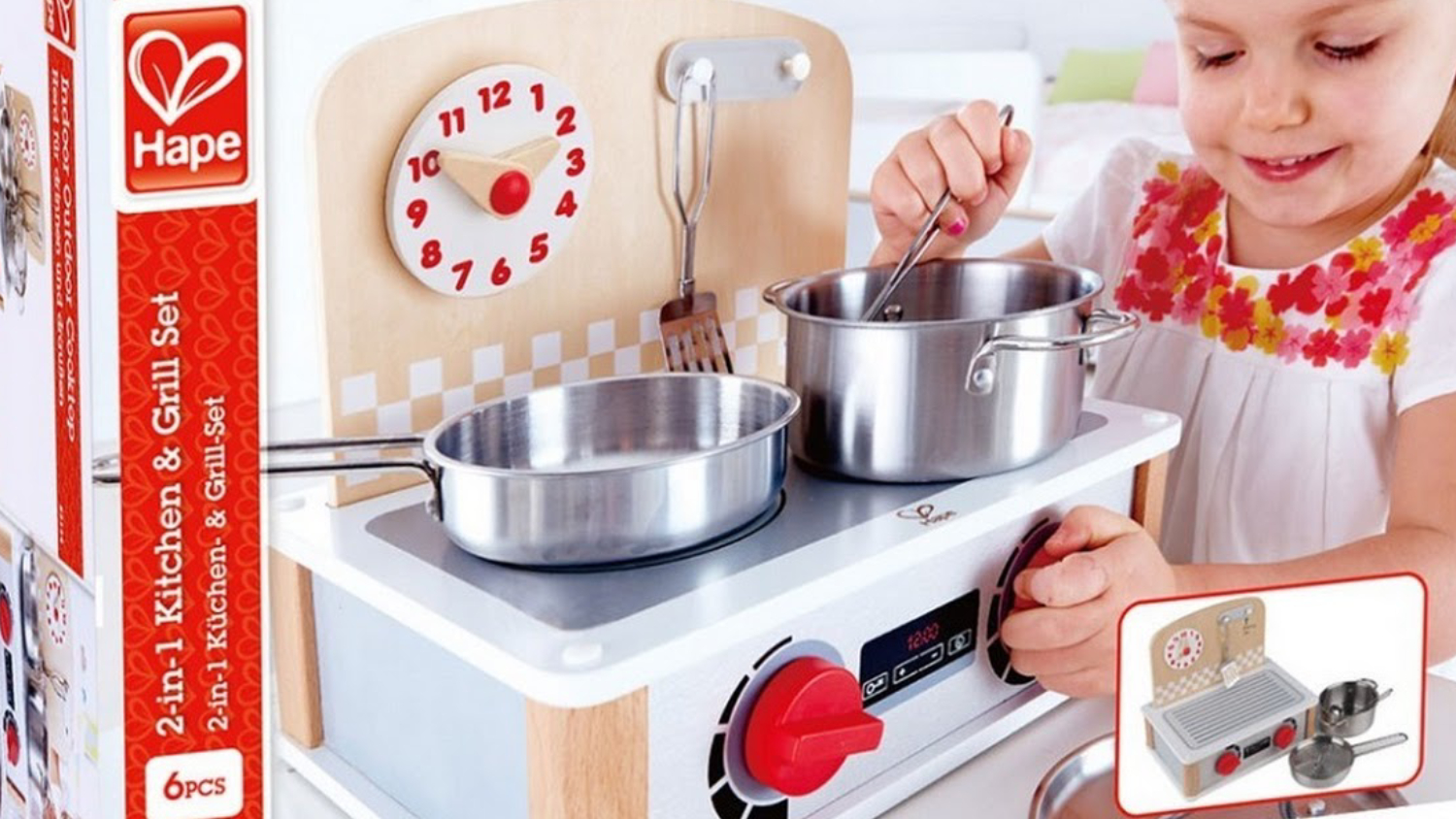 Hape 2-In-1 Kitchen & Grill Set