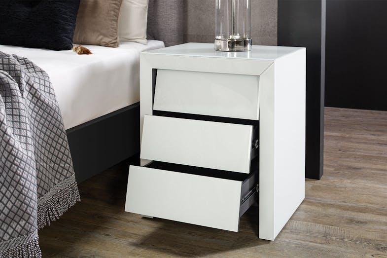 Louvre 3 Drawer Bedside Table