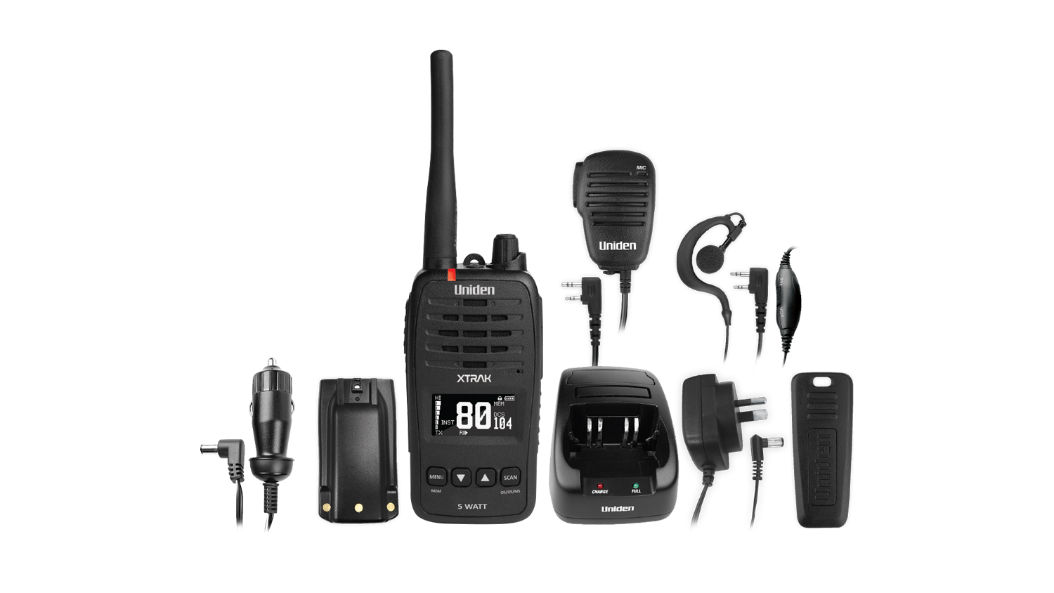Uniden 5w Waterproof Smart UHF Handheld Radio with Large OLED Display