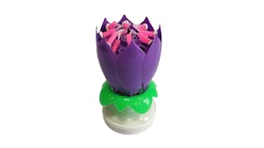 Hod Lotus Flower Cake Candle - Purple