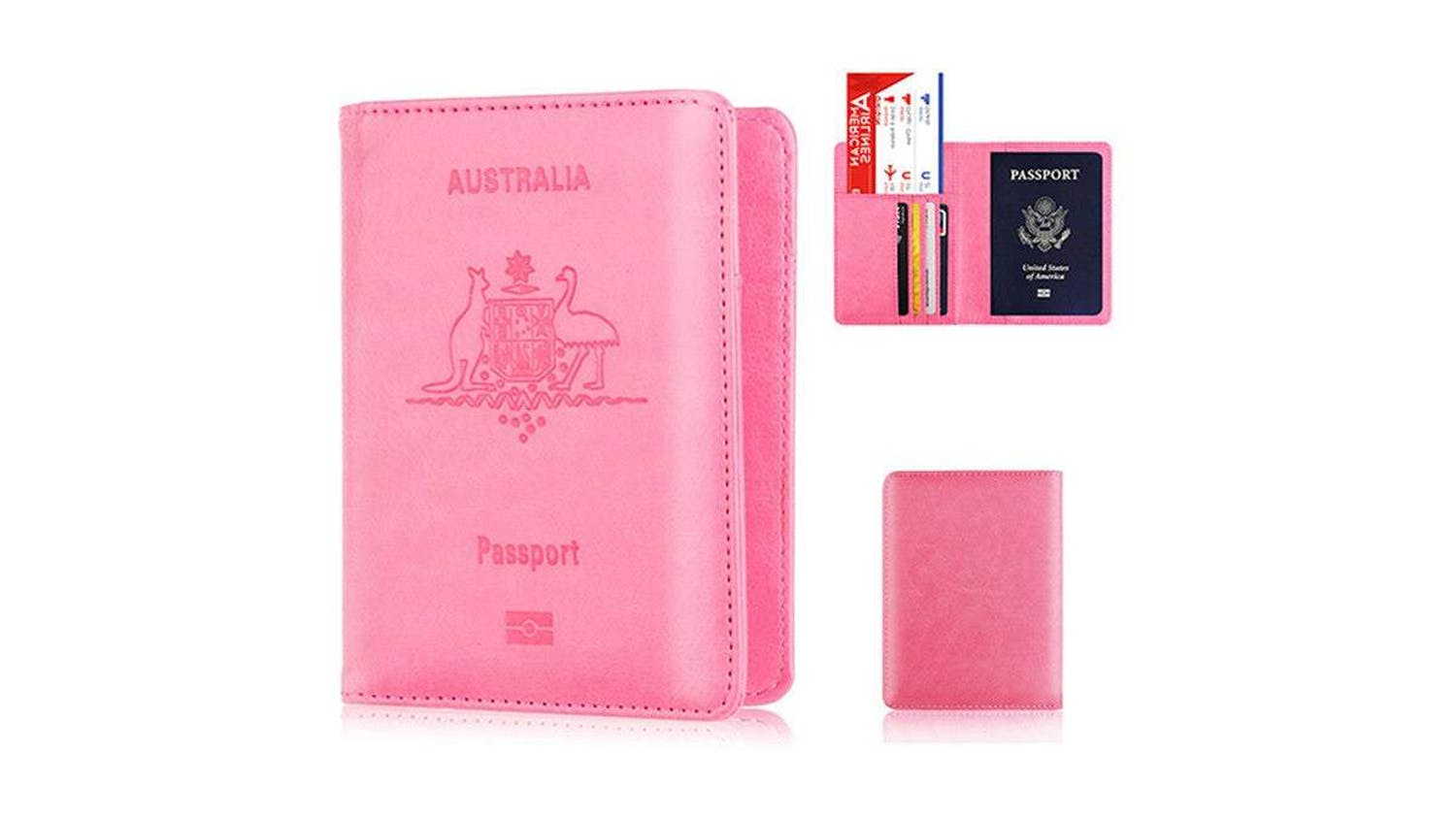 Hod Mens RFID Blocking Travel Wallet- Pink