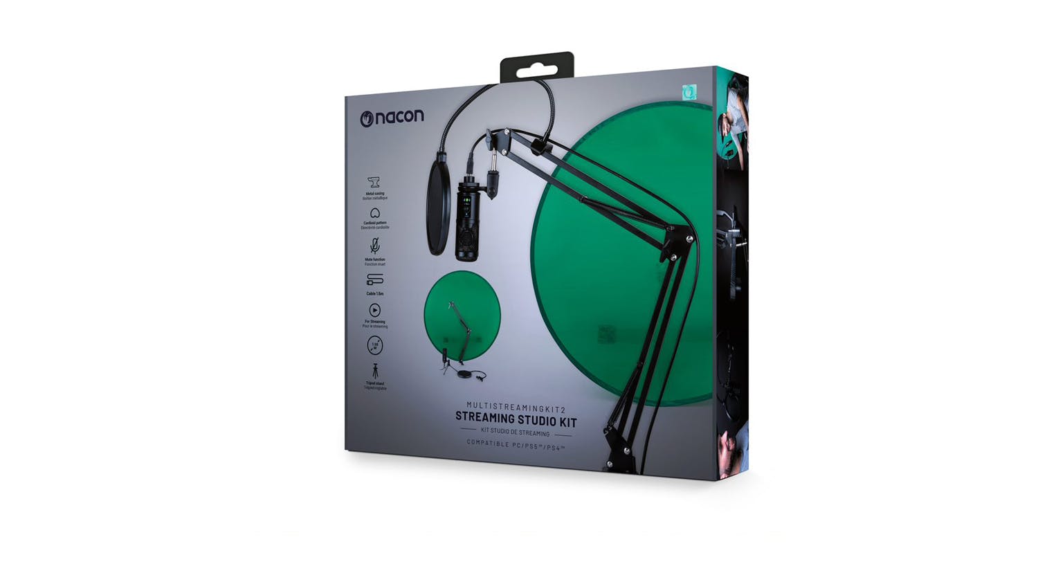 Nacon Stream Microphone Kit and Green Screen