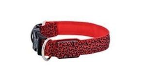 Hod Leopard Print Led Dog Collar Medium - Red