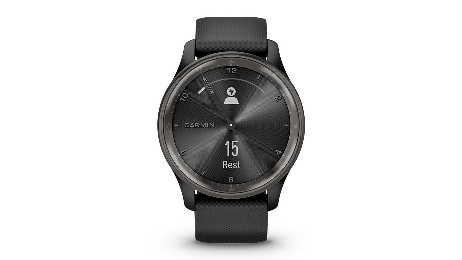 Garmin vivomove Trend Hybrid Smartwatch - Black Case with Silicone Band
