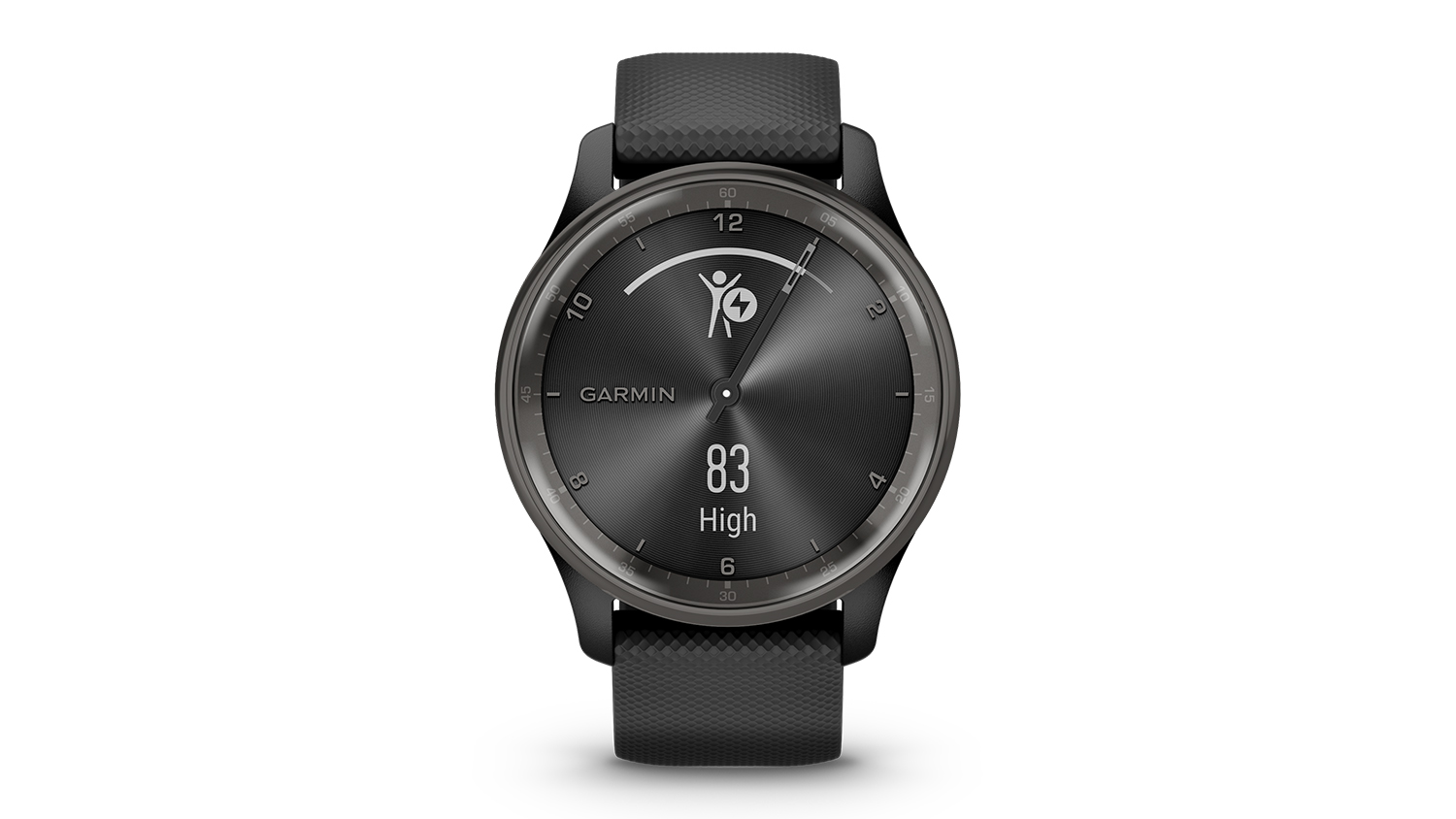 Garmin Vivomove Trend Hybrid Smartwatch Black Case with Silicone Band