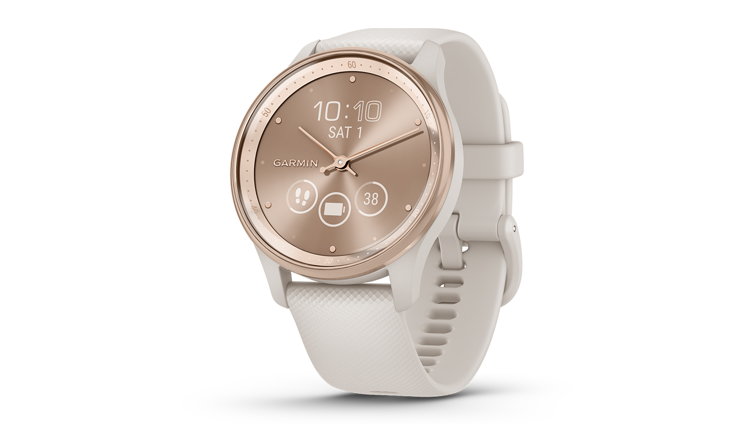 Garmin Vivomove Trend Hybrid Smartwatch White Cream Case with