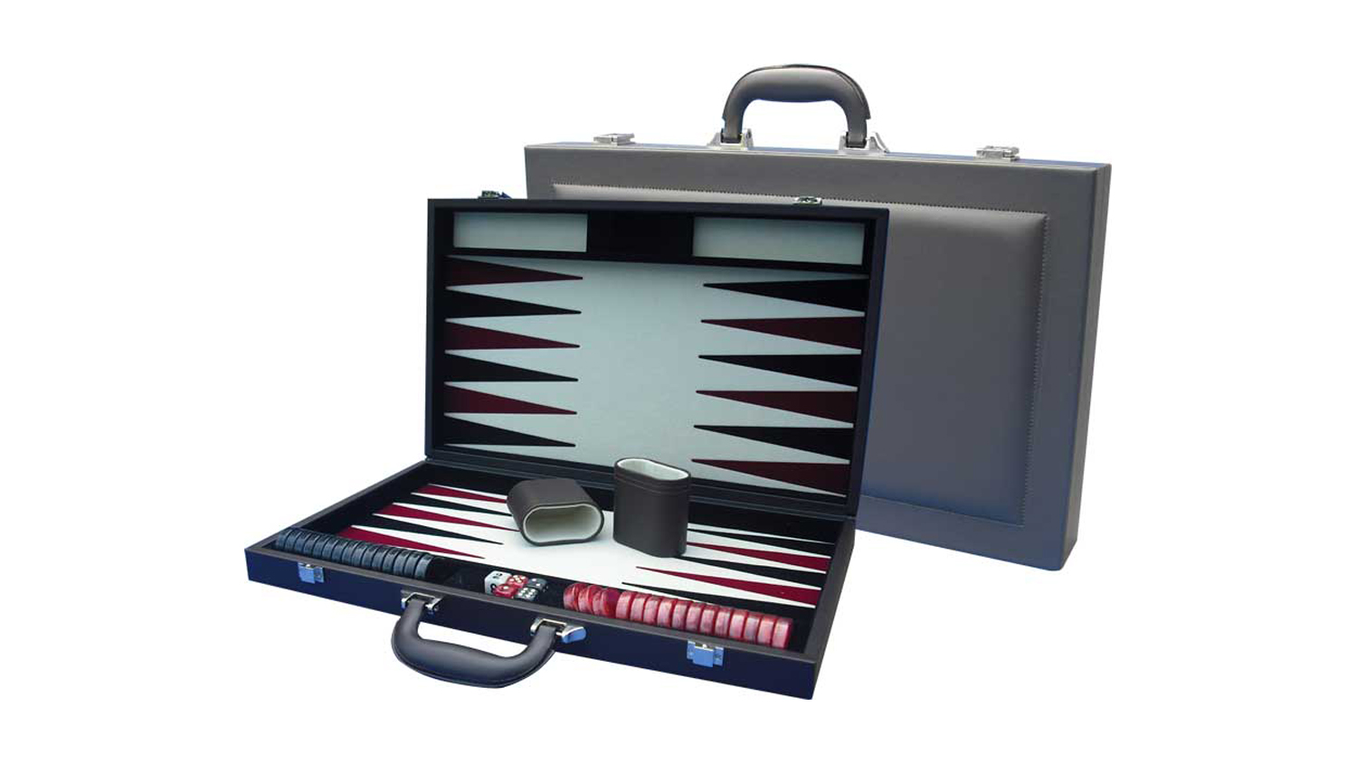Dal Rossi 15" Backgammon Set - PU Leather Brown