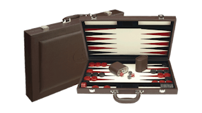 Dal Rossi 18" Backgammon Set - Brown Leather