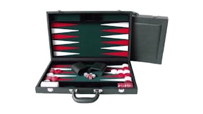 Dal Rossi 18" Backgammon Set - PU Leather Green