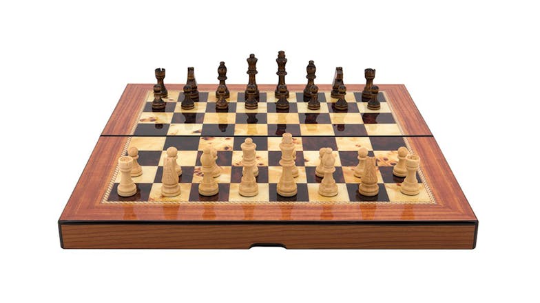 Dal Rossi Folding Chess Set - Walnut Gloss