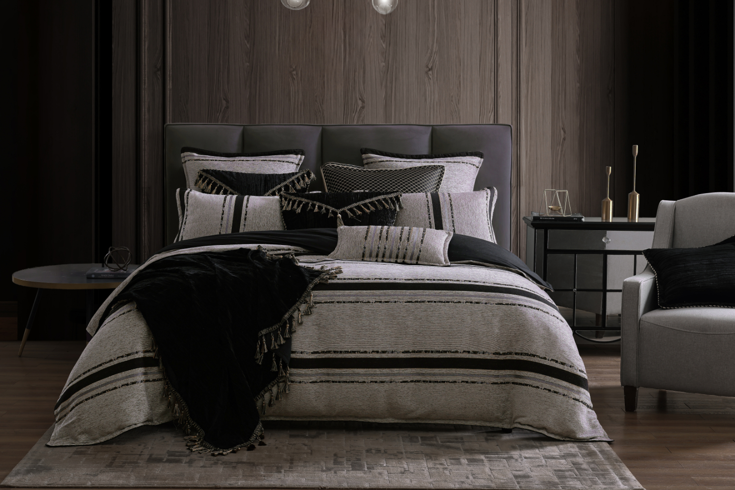 Gambusi Smoke Duvet Cover Set by Davinci Harvey Norman New Zealand