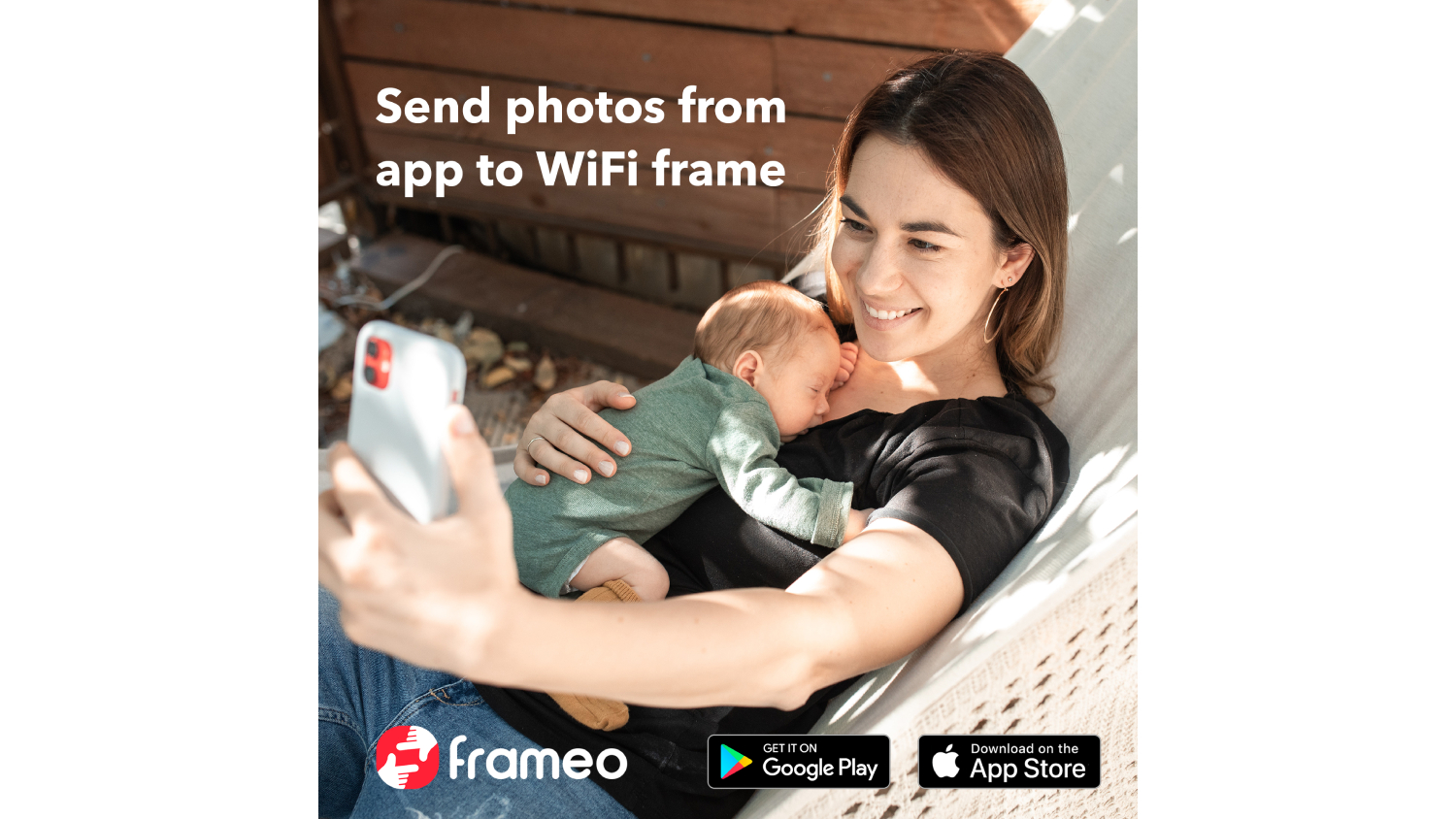 Jackson Frameo 7" Digital Photo Frame White with Oak Frame Harvey