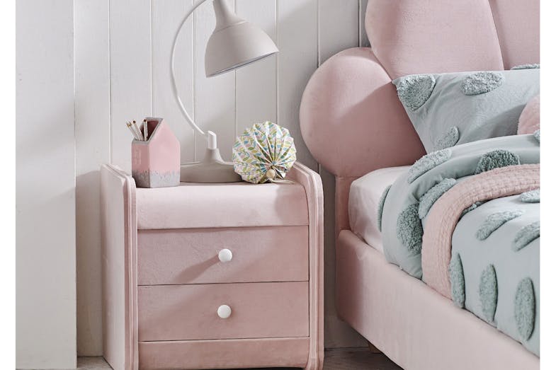 Petal 2 Drawer Bedside Table - Pink