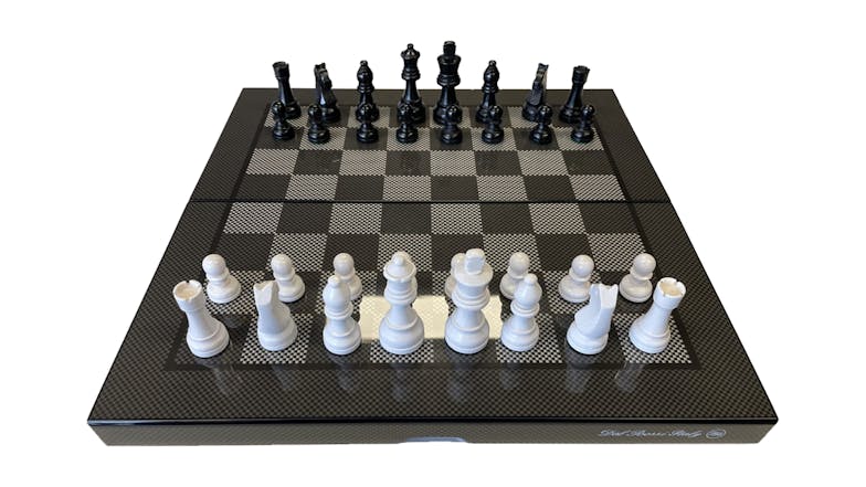 Dal Rossi Folding Chess Set - Carbon Fibre