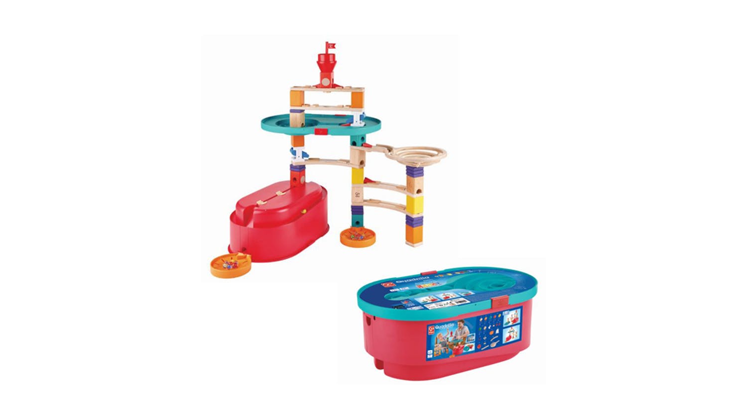 Hape Quadrilla Stack Track Bucket Set