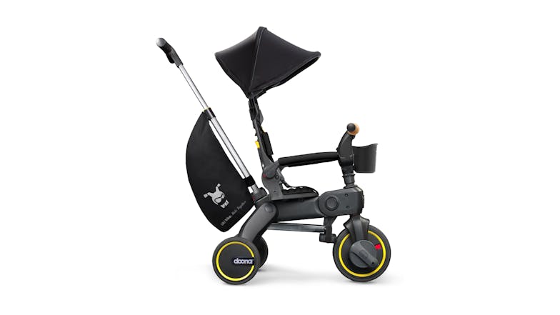 Doona Liki S5 Compact Folding Trike with Pushing Handle - Nitro Black