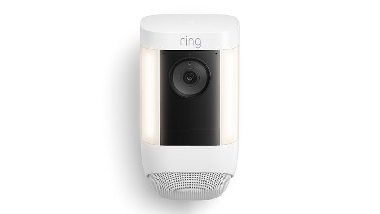 Ring Spotlight Cam Pro Battery 1080p 2MP Outdoor Wireless Smart Security Camera - White