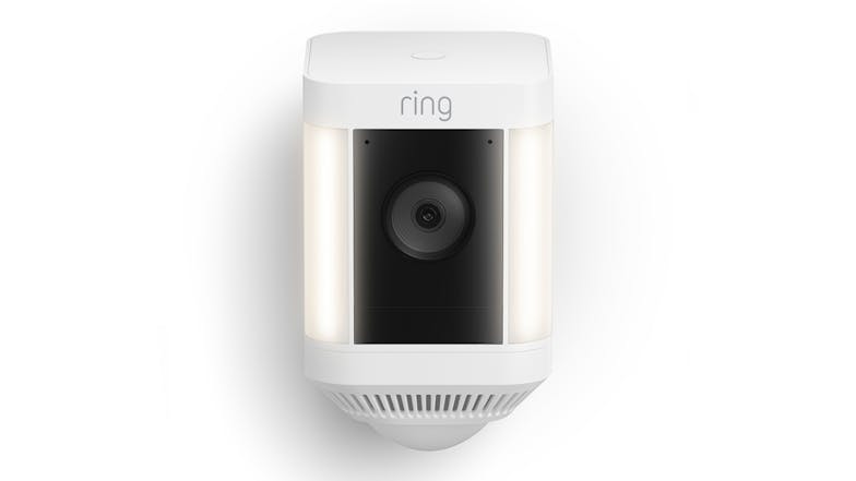 Ring Spotlight Cam Plus Battery 1080p 2MP Outdoor Wireless Smart Security Camera - White