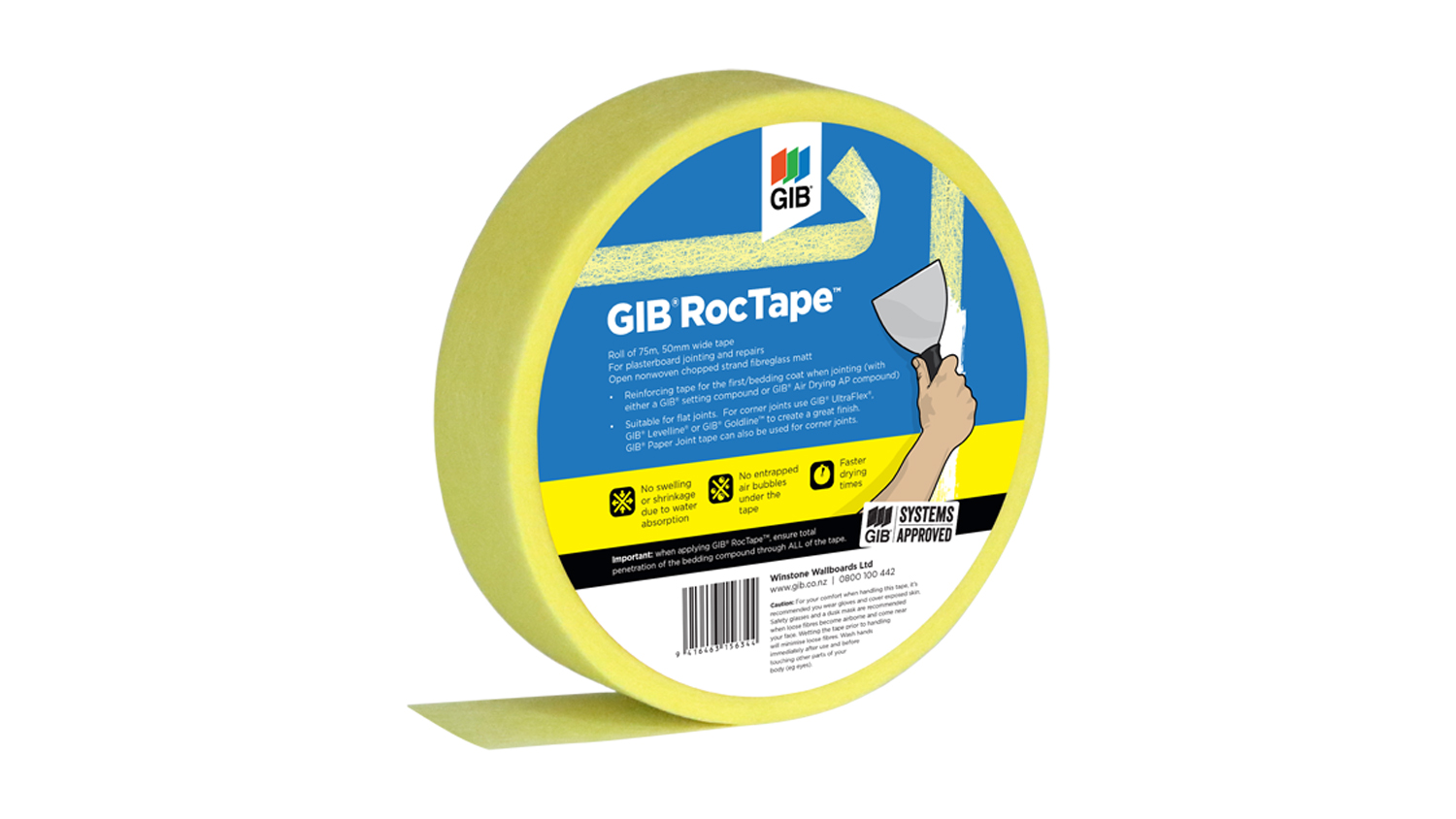 Gib RockTape 75m - Yellow