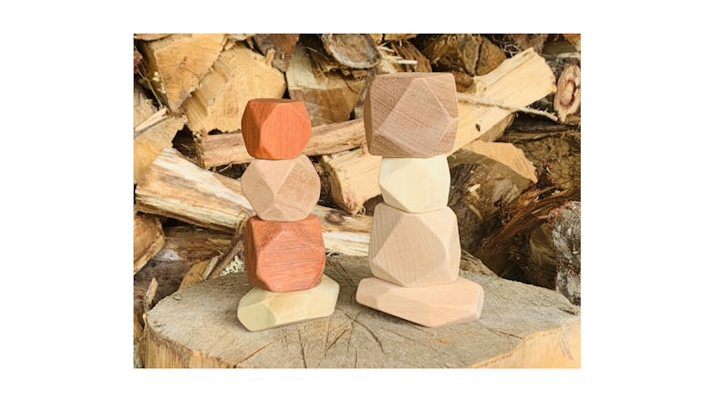 Discoveroo Exotic Wood Stacking Stones