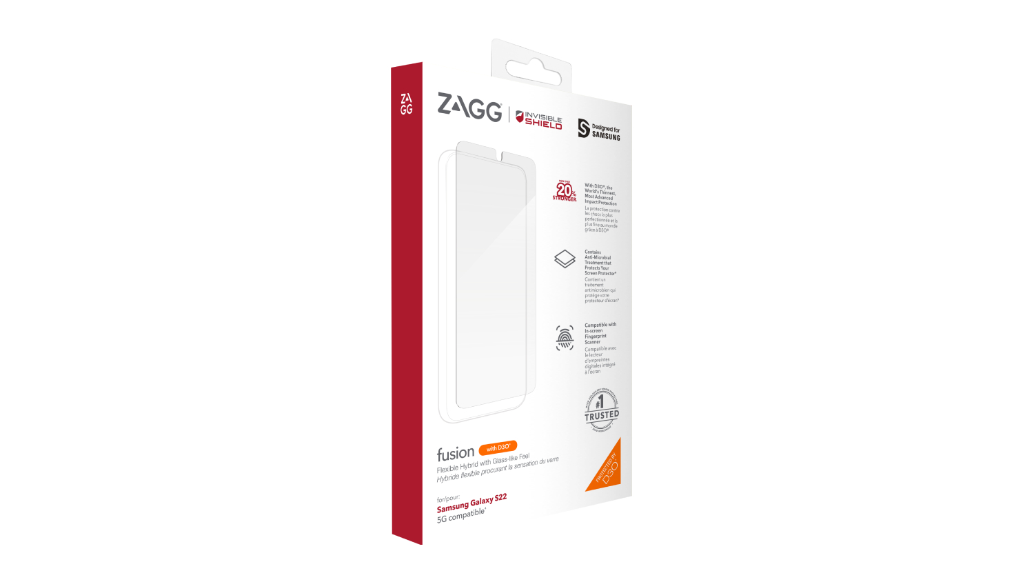 Zagg InvisibleShield Fusion with D30 Screen Protector for Samsung