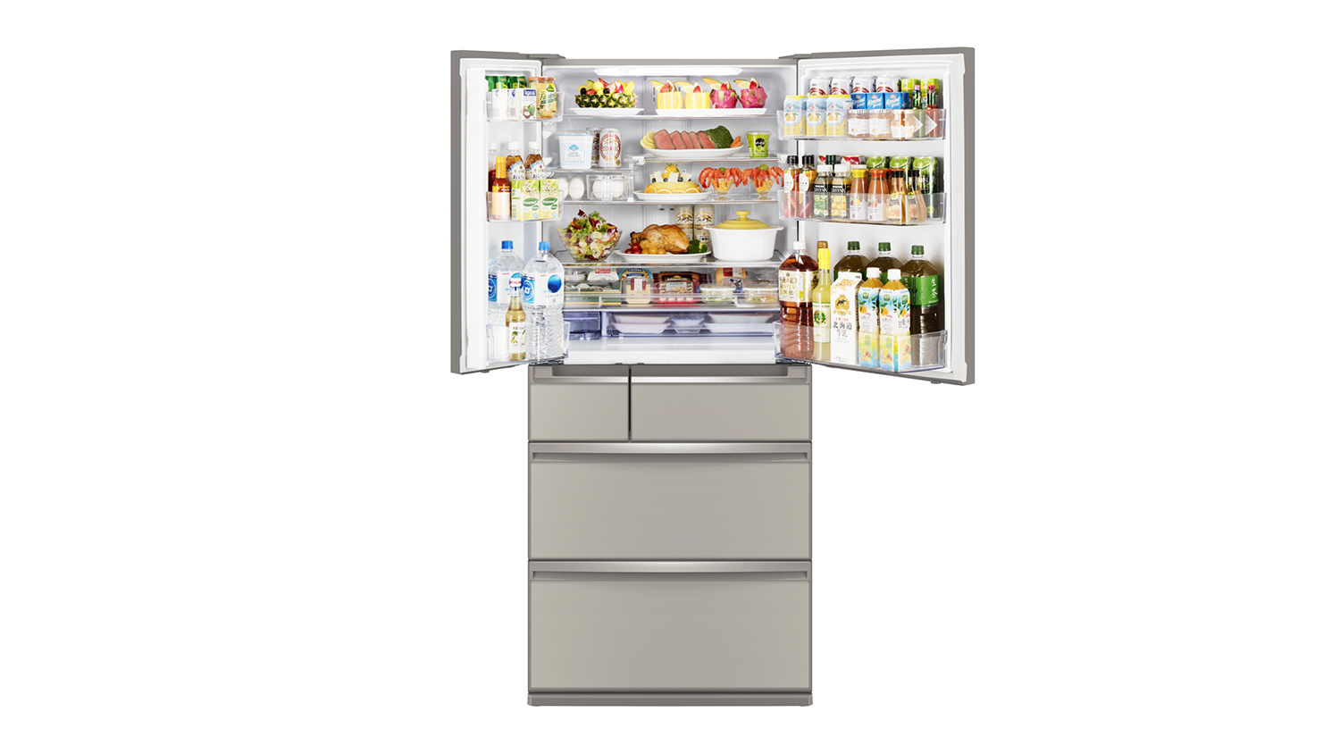 Mitsubishi Electric 700L WX Series Multi Drawer Fridge - Argent Silver