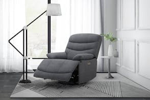 Lyon Fabric Swivel and Glider Electric Recliner Chair