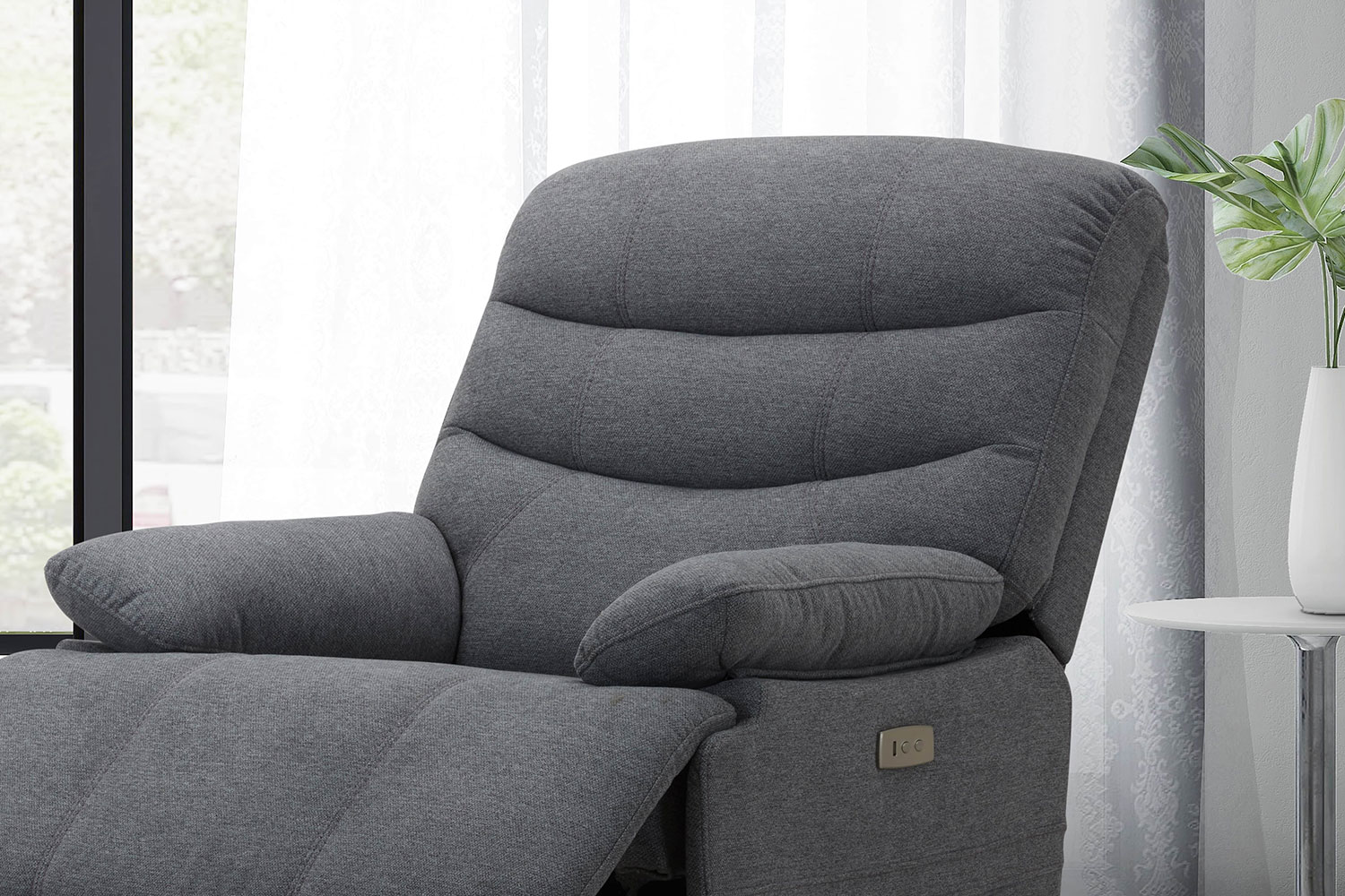Lyon Fabric Swivel and Glider Electric Recliner Chair Harvey Norman
