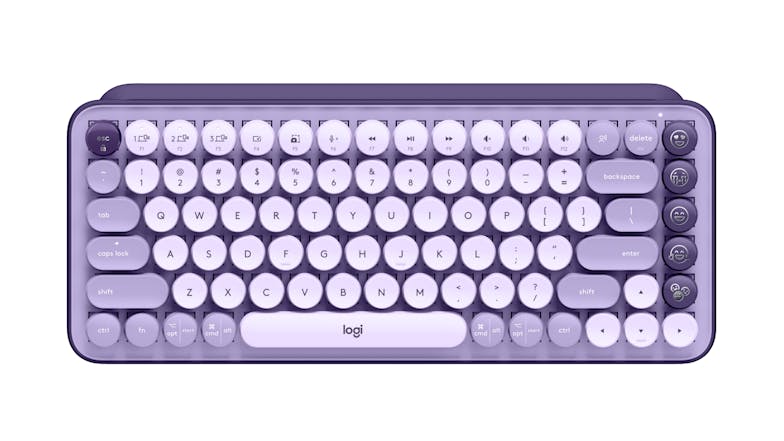 Logitech POP Keys Wireless Mechanical Keyboard with Customizable Emoji Keys - Cosmos Lavender