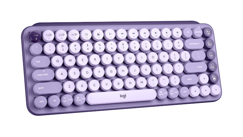 Logitech POP Keys Wireless Mechanical Keyboard with Customizable Emoji Keys - Cosmos Lavender