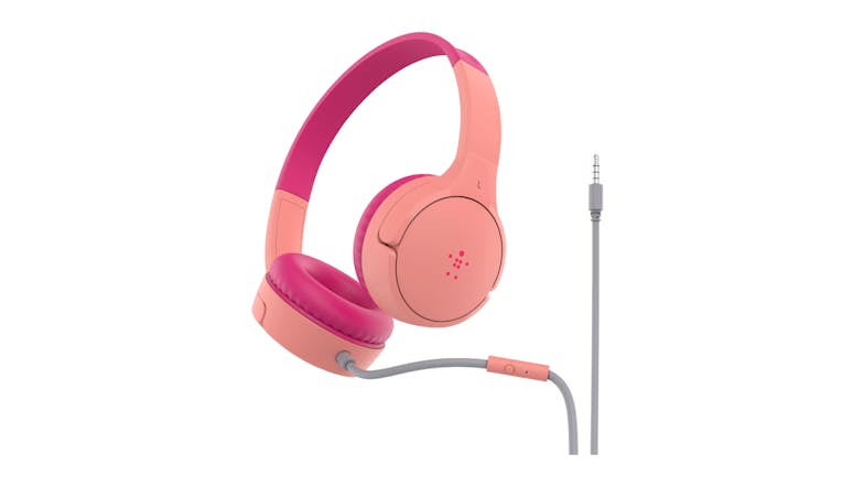 Belkin SOUNDFORM Mini Kids Wired On-Ear Headphones - Pink