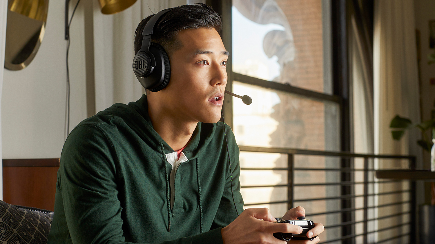 JBL Quantum 100X Wired Over-Ear Gaming Headset - Black/Green