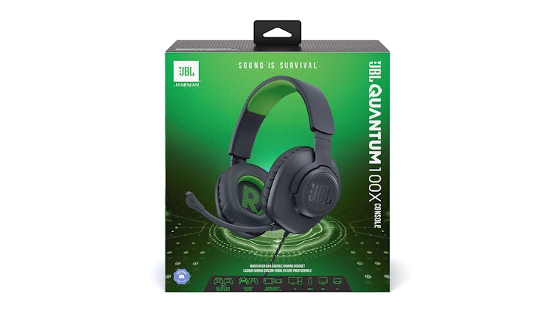 JBL Quantum 100X Wired Over-Ear Gaming Headset - Black/Green