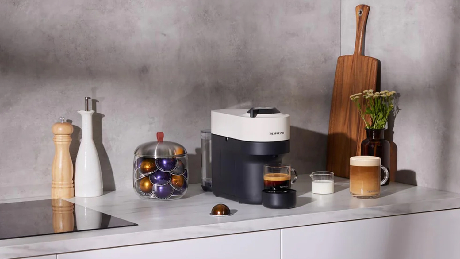 Nespresso Breville Vertuo Pop Solo Capsule Espresso Machine - White (BNV120WHT)