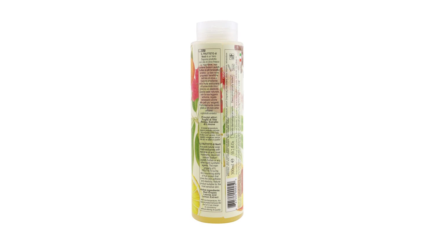 IL Frutteto Bath & Shower Natural Liquid Soap With Red Grape Leaves & Lemon Extract - 300ml/10.2oz