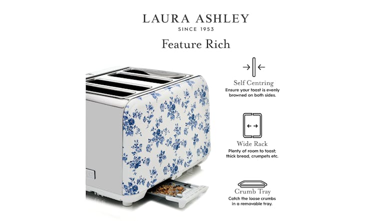 Laura Ashley 4 Slice Toaster - China Rose