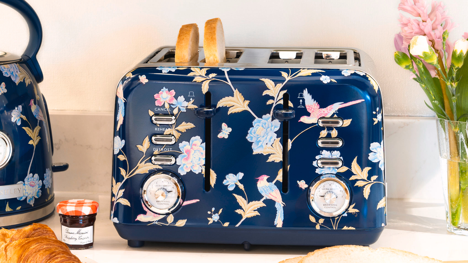 Laura Ashley Elvenden 4 Slice Toaster - Blue