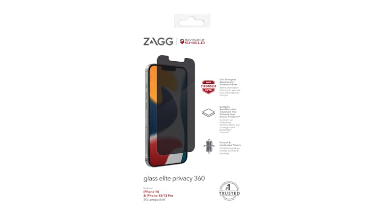 Zagg InvisibleShield Glass Elite Privacy 360 Screen Protector for iPhone 13/13 Pro