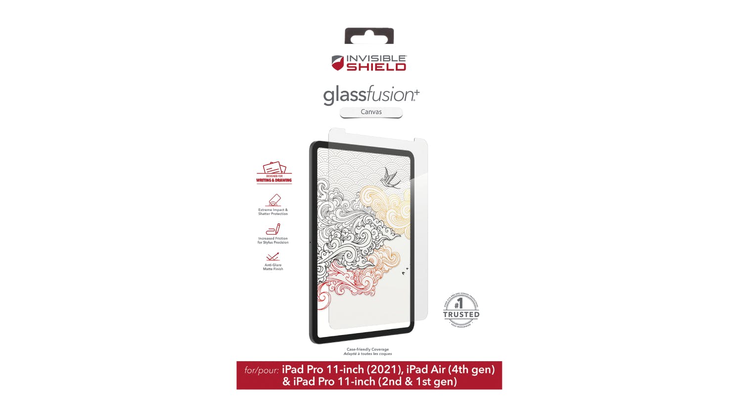 Zagg InvisibleShield GlassFusion+ Canvas Screen Protector for iPad 10.9"/11"