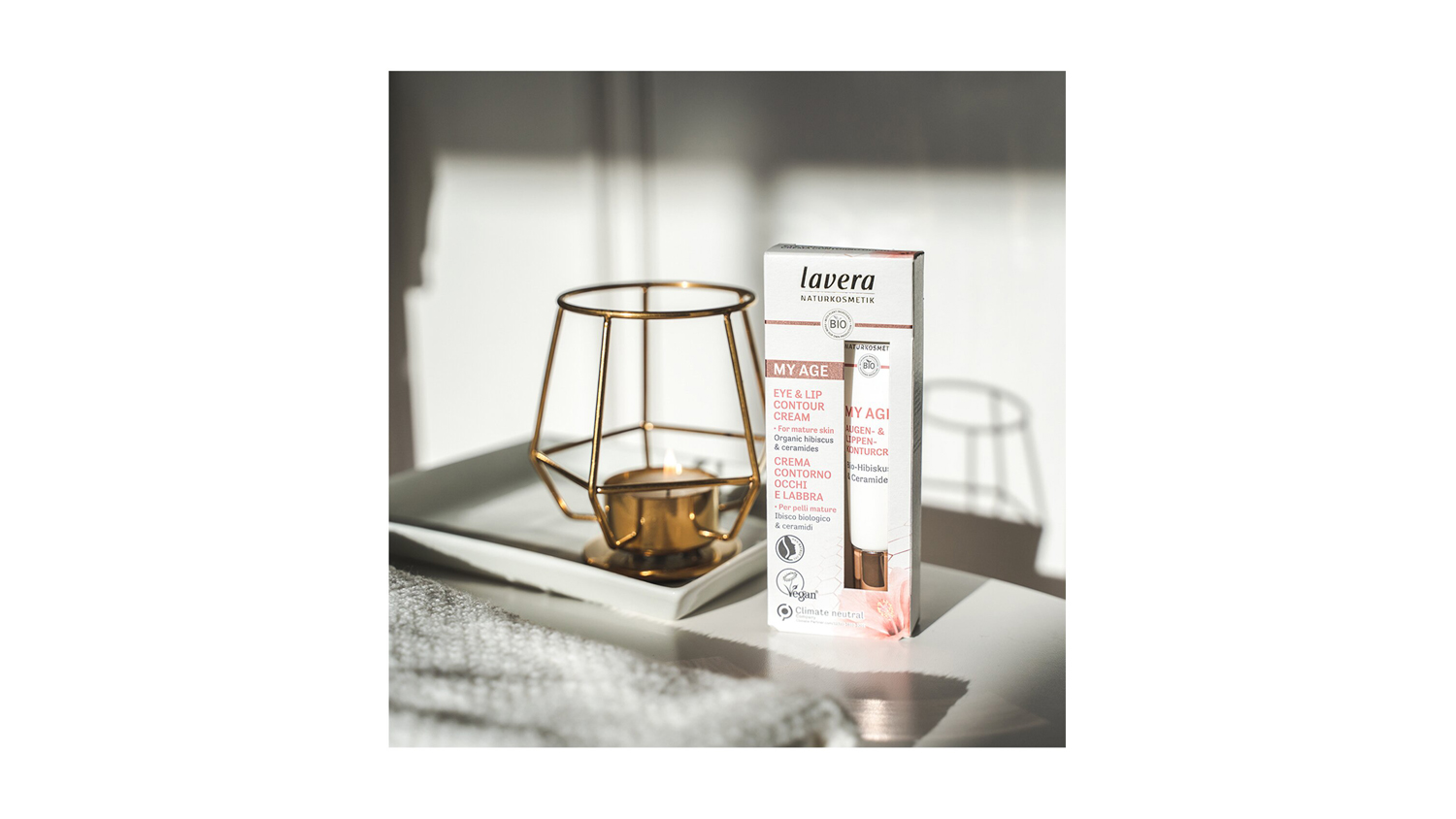 Lavera My Age Eye & Lip Contour Cream With Organic Hibiscus & Ceramides - For Mature Skin - 15ml/0.5oz